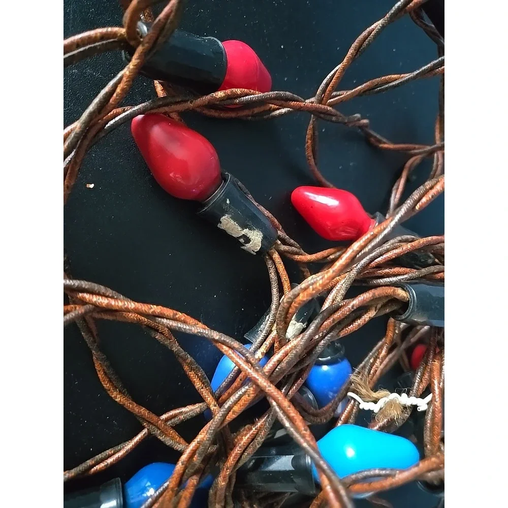 Vintage Antique Light Strands  Christmas Lights‎ Red Blue